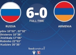 Ռուսաստան – Հայաստան՝ 6:0. Ֆուտզալի Եվրոպայի առաջնության ընտրական խաղ