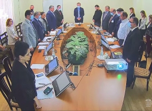 Члены Комиссии НС почтили память жертв войны минутой молчания