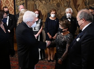 Պետական ընթրիք Իտալիայում՝ ի պատիվ Հայաստանի նախագահ Արմեն Սարգսյանի և նրա տիկնոջ՝ Նունե Սարգսյանի