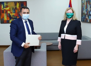 Новоназначенная посол Ирландии вручила заместителю министра ИД Армении копии верительных грамот