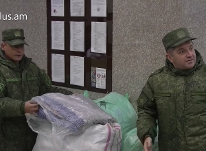 Ռուս խաղաղապահները  1 տոննա մարդասիրական օգնություն են նվիրաբերել ԼՂ հանրապետական ​​ԲԿ-ին