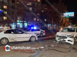 Երևանում բախվել են BMW-ն ու Ford-ը, կա 3 վիրավոր