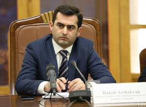 Акоп Аршакян принял делегацию, возглавляемую сопредседателем Парламентской ассамблеи «Евронест» Андрюсом Кубилюсом