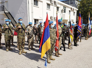 Հայ խաղաղապահները մասնակցել են զորախմբի հրամանատարի փոփոխության արարողությանը