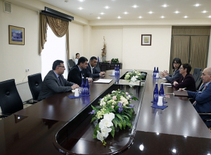 Мэр Грачья Саркисян принял чрезвычайного и полномочного посла Французской Республики в РА Анн Луйо