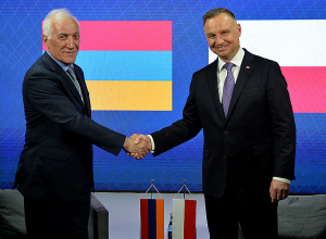 Նախագահ Վահագն Խաչատուրյանը հանդիպել է Լեհաստանի նախագահ Անջեյ Դուդայի հետ