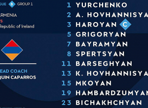 Հայաստանի հավաքականի կազմը Իռլանդիայի հետ խաղում