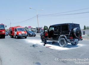 «Mercedes-Benz G500»-ը կողաշրջվել է․ հրդեհի նշաններ չեն հայտնաբերվել