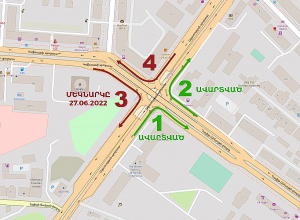 Հունիսի 27-ից ժամանակավորապես կփակվի Կոմիտասի պող․-Ազատության պող. ուղղությունը