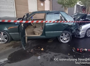 Երևանի Արշակունյաց պողոտայում բախվել են ավտոմեքենաներ