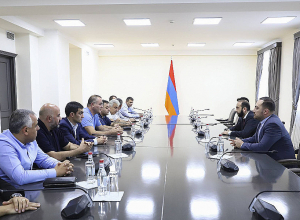 Арарат Мирзоян принял делегацию депутатов Национального Собрания Арцаха