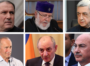 Կաթողիկոսի հրավերով հանդիպել են ՀՀ երեք նախագահներն ու ԼՂ նախագահներ Արկադի Ղուկասյանն ու Բակո Սահակյանը