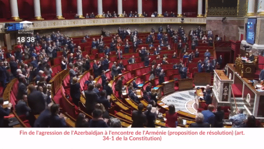 Национальное собрание Франции единогласно приняло резолюцию в поддержку Армении, в которой также предлагается ввести санкции против Азербайджана