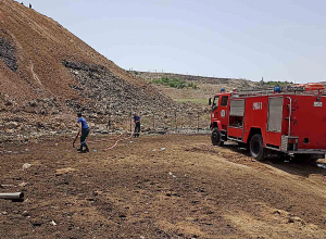 Նուբարաշենի աղբավայրում փրկարարները շարունակում են իրականացնել հերթապահություն