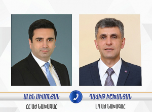 Ալեն Սիմոնյանը շնորհավորել է ԼՂ ԱԺ նորընտիր նախագահ Դավիթ Իշխանյանին