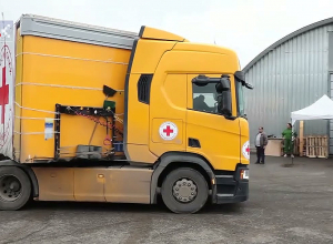 Ռուսաստանից ուղարկված բեռը, Ռուսական կարմիր խաչի մեքենայով հասել է Ստեփանակերտ