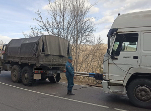 Փրկարարները մոտ 1 կմ քարշակել և երթևեկելի հատվածից դուրս են բերել «HOVO» մակնիշի ավտոցիստեռնը