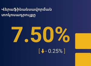 Վերաֆինանսավորման տոկոսադրույքը իջեցվել է 0.25 տոկոսային կետով. ԿԲ