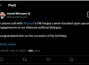 Անդրադարձել ենք մեր առաջիկա հանդիպումներին. Միրզոյանն ու Լավրովը հեռախոսազրույց են ունեցել