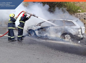 Երևան-Սևան ճանապարհին մեքենա է այրվել