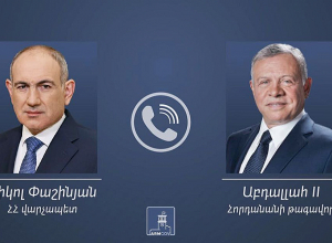 Նիկոլ Փաշինյանը հեռախոսազրույց է ունեցել Հորդանանի թագավորի հետ