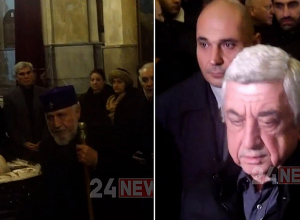 Վեհափառն ու Սերժ Սարգսյանը միասին ներկա էին Սպարապետի հոր հոգեհանգստի արարողությանը