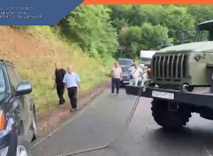 «Լեքսուս» մակնիշի ավտոմեքենան կողաշրջվել էր