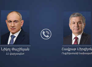 Նիկոլ Փաշինյանը հեռախոսազրույց է ունեցել Ուզբեկստանի նախագահ Շավքաթ Միրզիյոևի հետ